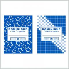 Colored composition notebook blue and white