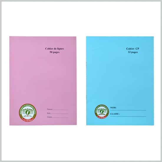 Double line school exercise book cahier