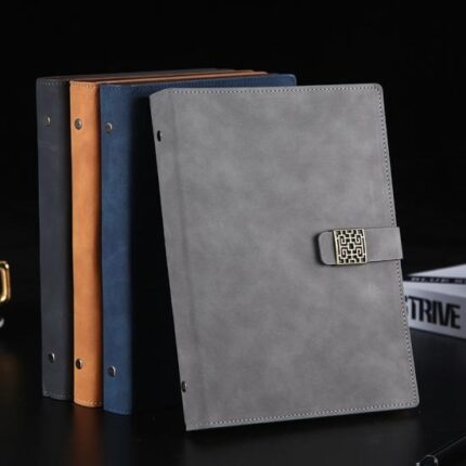Blocco note personalizzato in stile retrò cinese in pelle di pecora, formato A5, per ufficio, set regalo
