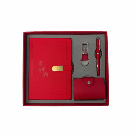 Customized Logo A5 Notepad Notebook Gift Set – Premium Retro Sheepskin