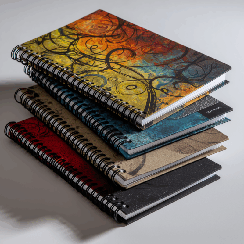 A4, A5, B5 sizes of spiral notebooks