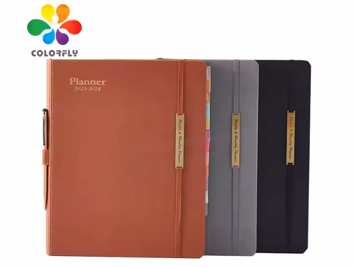 Waterproof PU leather notebook surviving rainy commute-Coffee stain proof for office workers|Colorify