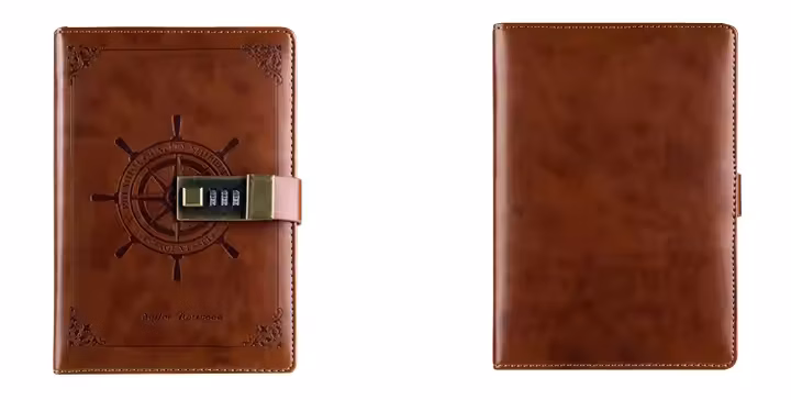 Lock Diary Notebook: Secure PU leather executive journal with 3-digit lock