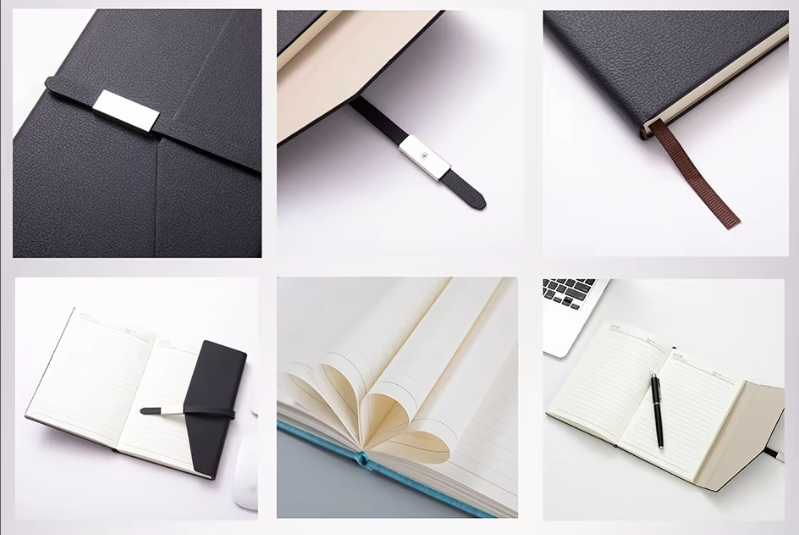 Luxury Notebook Gift Set - Full-grain Italian leather portfolio with premium pen and stationery box