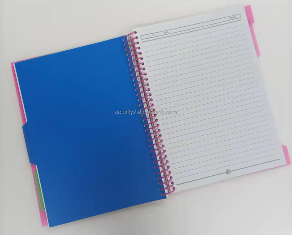 Ghana teacher testing customized notebooks - rain-proof emblem visible