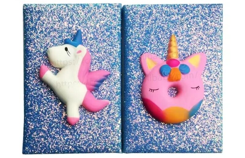 Colorfly Sparkle Notebook with 3D Unicorn on Desk