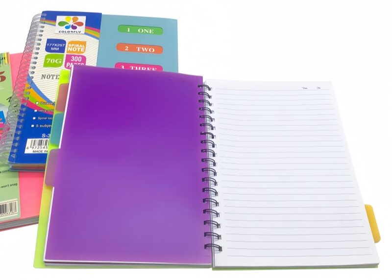 Lay-flat durable coil binding in custom notebook