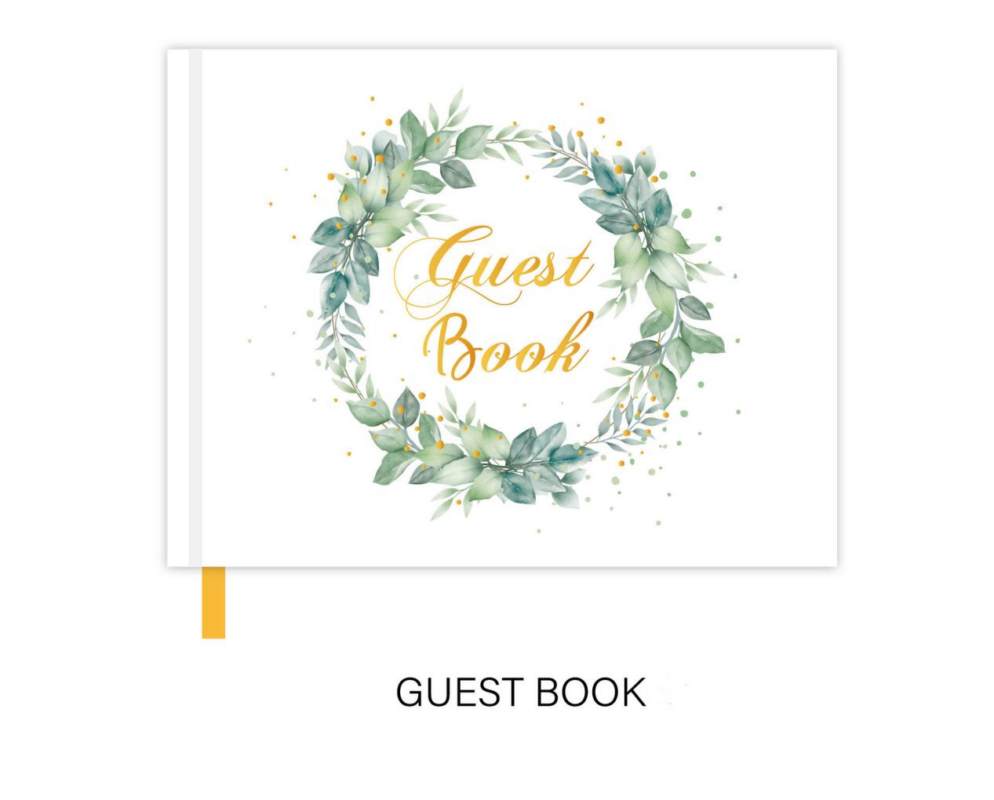 Vintage Guestbook with Handwritten Memories Open on a Wooden Table