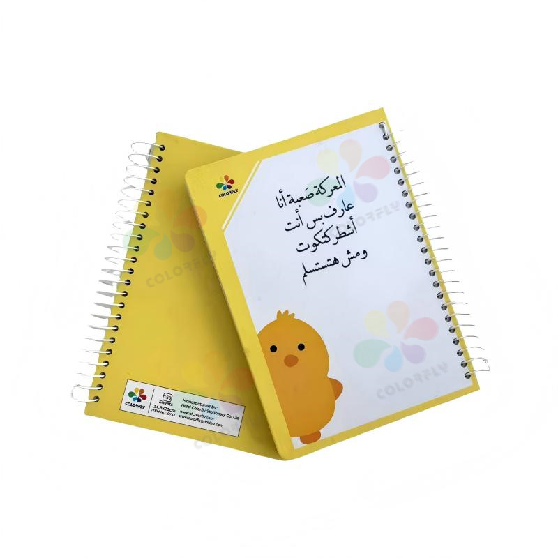 Colorfly Hardcover Coil Notebooks for Arabic Market - A4, B5, A5 Sizes Display