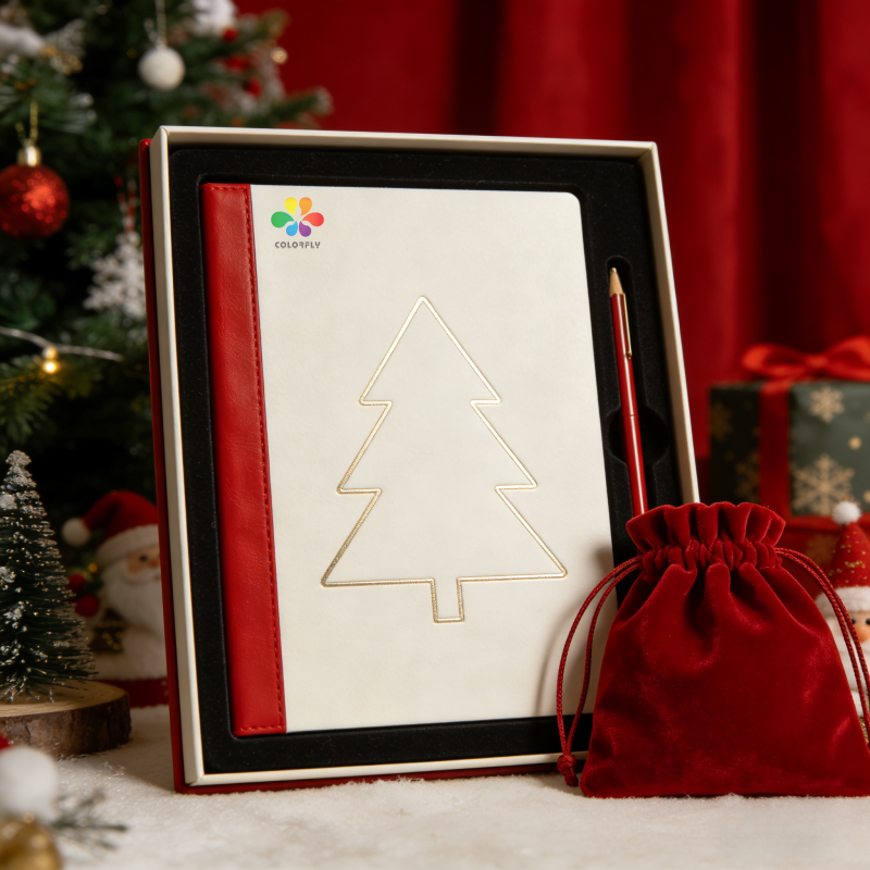 Child writing a Christmas letter with Colorfly notebook