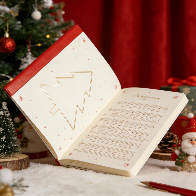 Close-up of creative writing prompts inside Colorfly notebook