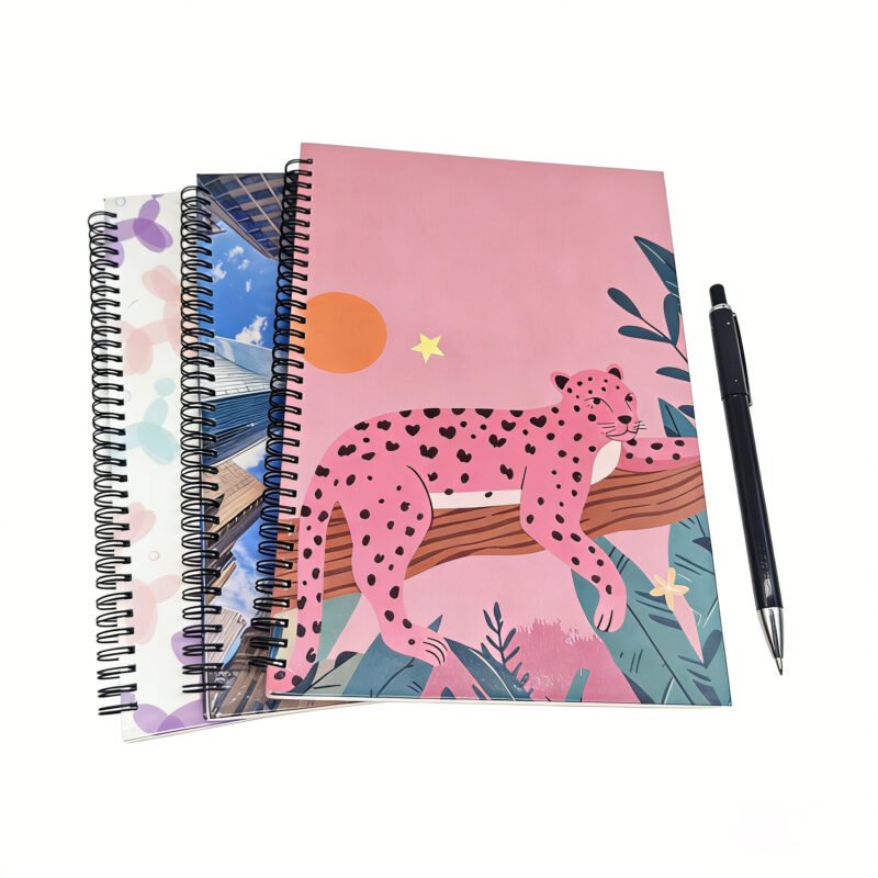 Coil-Bound Hardcover Notebook - Durable Cover with 360° Spiral Binding