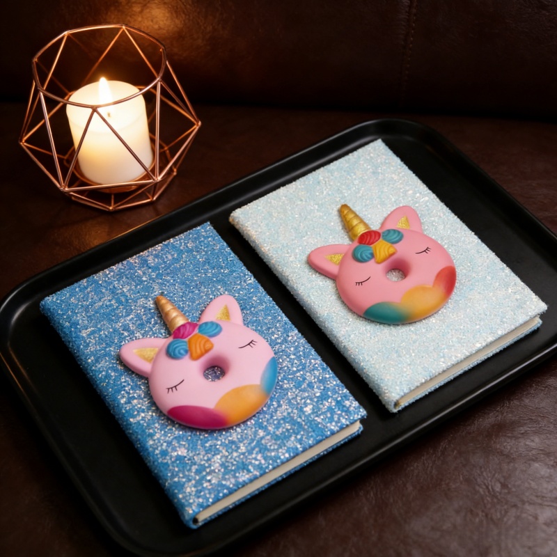 Colorfly 3D Printing Glitter Notebook with Raised Sparkle Texture - Trendy School Stationery