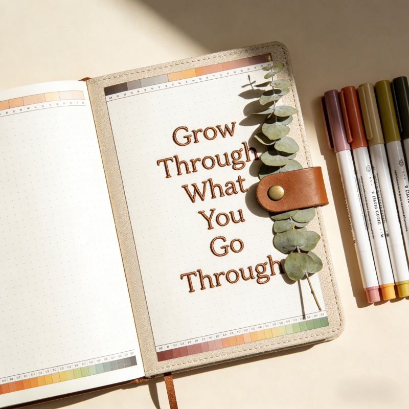 Personalized Writing Inside an Emotional Notebook - Mindful Journaling Space