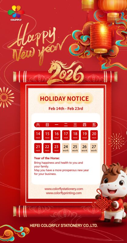 Colorfly Spring Festival 2026 greeting card with Year of the Horse theme
