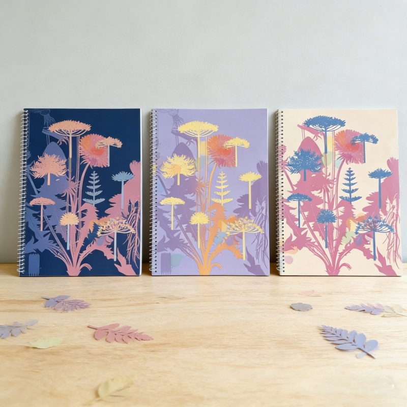 Colorfly spiral notebook with tear-off pages, flexible binding, closed view on white background