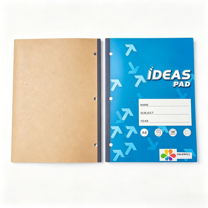Custom pages and model notebook by Colorfly with soft-touch cover and spiral binding on a desk 