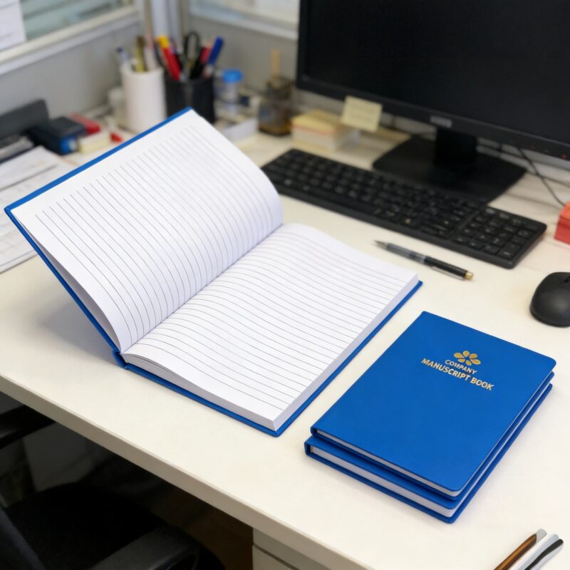 Hardcover notebook interior showing premium lined pages and durable hardcover binding 