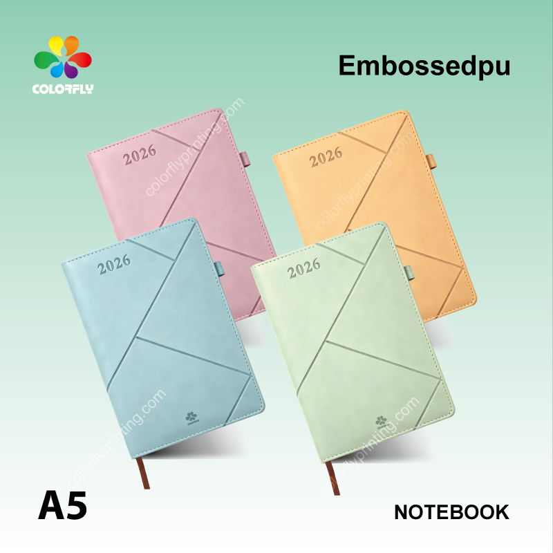 Custom A5 Embossed PU Leather Notebook